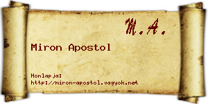 Miron Apostol névjegykártya